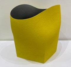 Large Undulating Yellow and Black Bowl
