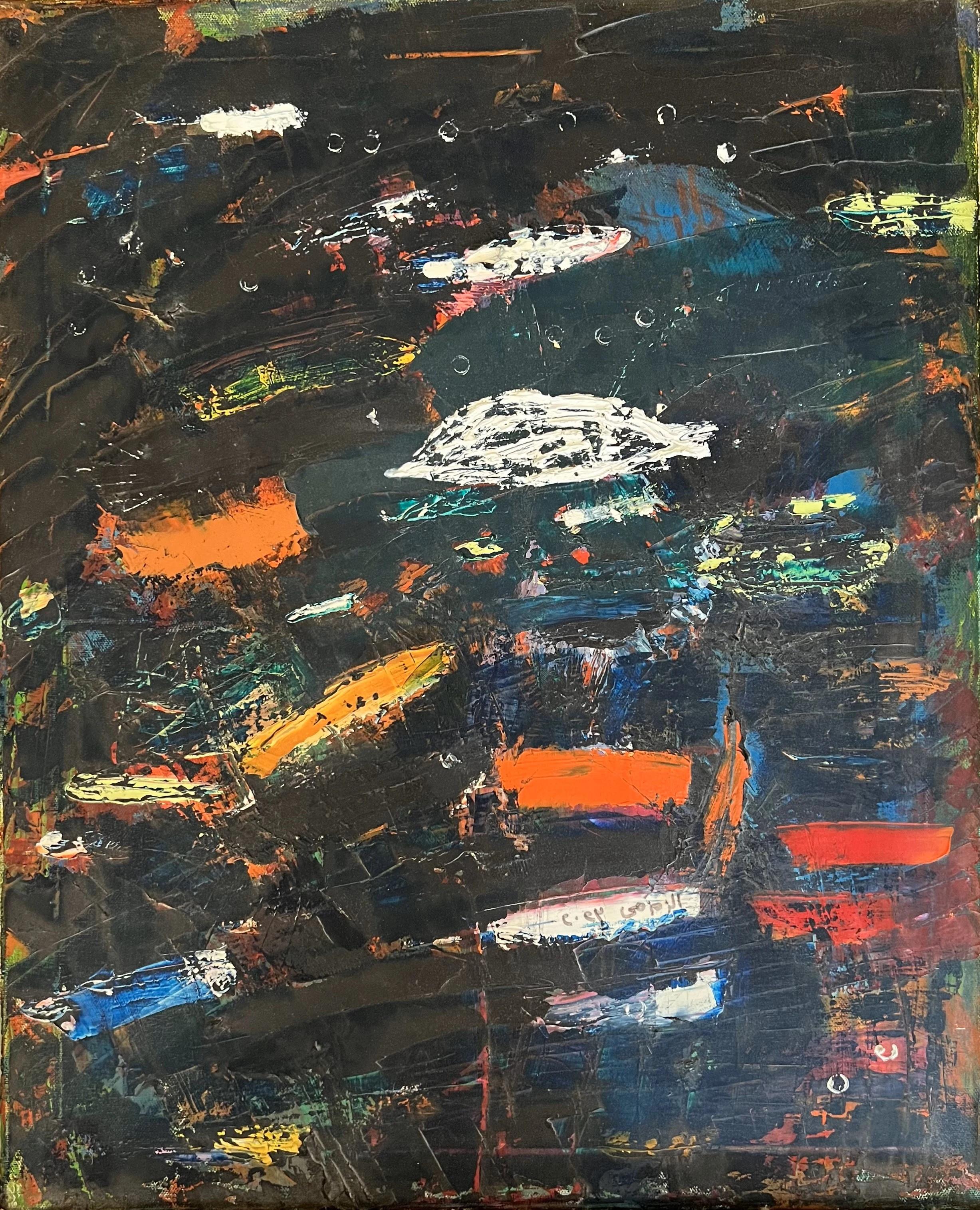 "Abstract Composition 10" Abstract Oil Painting 24" x 20" inch by Ashraf Zamzami


ABOUT
A characteristically bold and optimistic palette does not belie the inescapably pensive nature and at times, incomprehensible distance, that Zamzami
s paintings