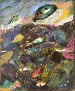 "Abstract Composition 3" Abstract Oil Painting 24" x 20" inch by Ashraf Zamzami