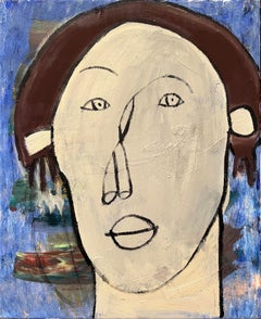 "Abstract Visage VII" Portrait Oil Painting 24" x 20" inch by Ashraf Zamzami