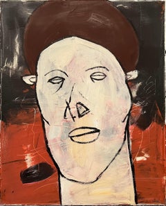 "Abstract Visage XIX" Portrait Oil Painting 24" x 20" inch by Ashraf Zamzami