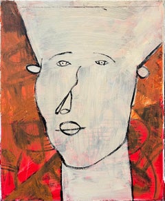 "Abstrakte Visage XV" Portrait Ölgemälde 24" x 20" Zoll von Ashraf Zamzami