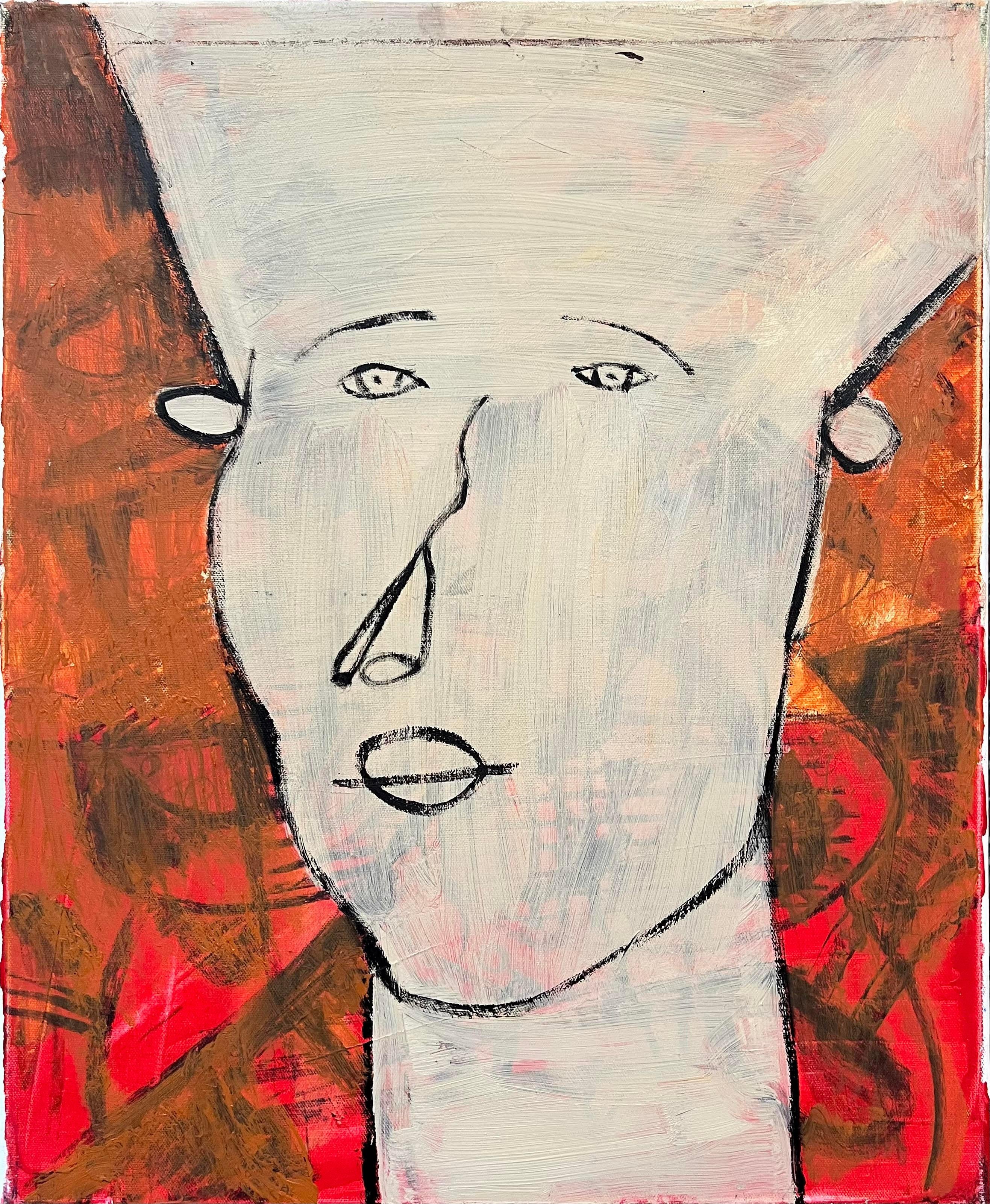 "Abstract Visage XV" Portrait Oil Painting 24" x 20" inch by Ashraf Zamzami