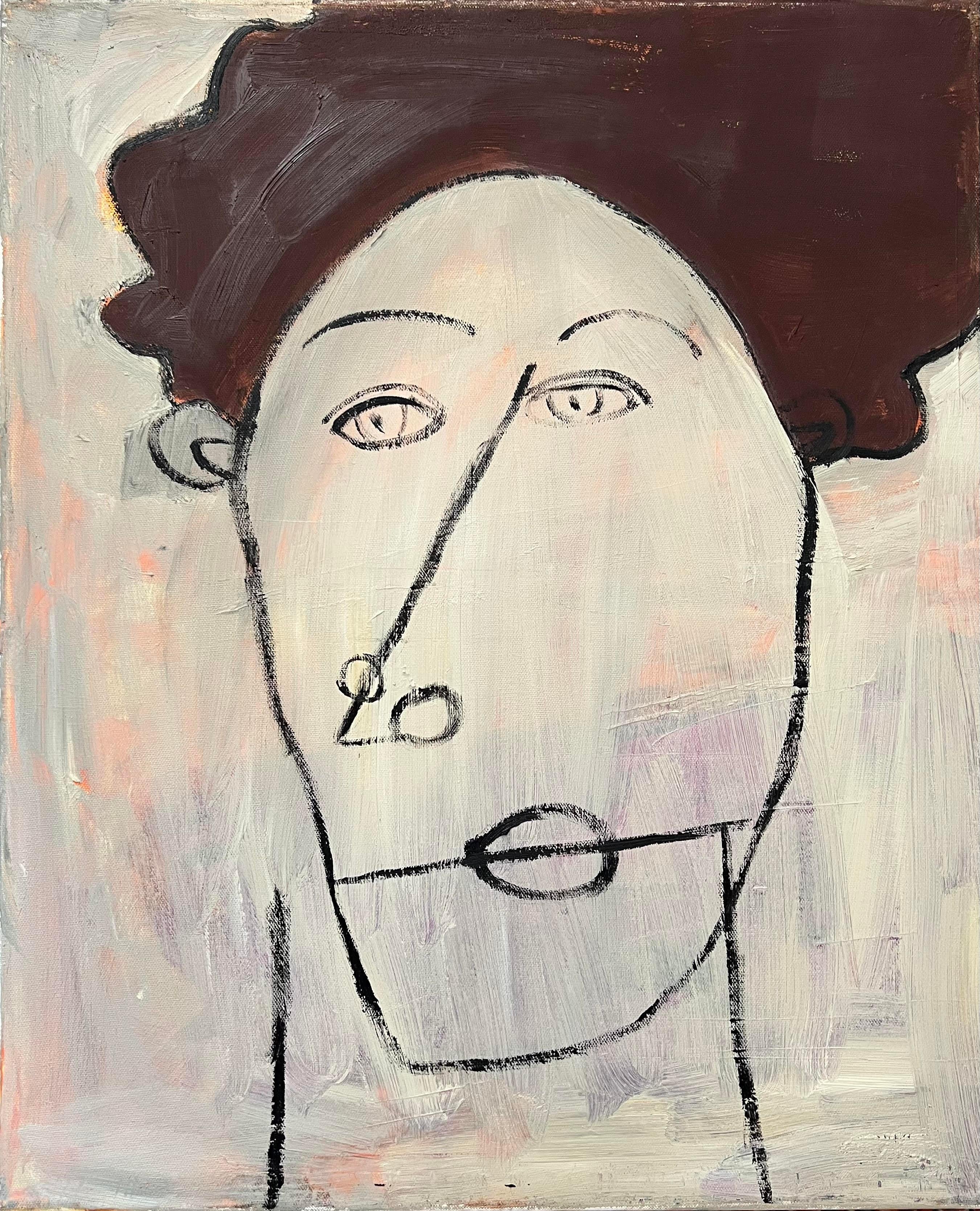 "Abstract Visage XVI" Portrait Oil Painting 24" x 20" inch by Ashraf Zamzami