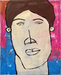 "Abstract Visage XVIII" Portrait Oil Painting 24" x 20" inch by Ashraf Zamzami