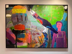 "Cacophony" Figurative Oil Painting 55" x 79" inch by Ashraf Zamzami