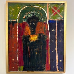 "Caesar" (FRAMED) Abstract Oil Painting 24" x 20" inch by Ashraf Zamzami