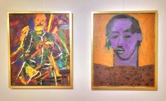 "Cheiftain" Abstract Oil Painting 24" x 20" inch by Ashraf Zamzami