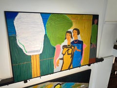 "Eavesdropping" Figurative Oil Painting 59" x 95" inch by Ashraf Zamzami