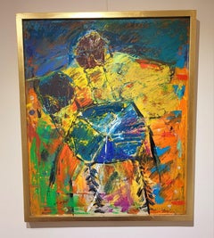 "Hexagonal" Abstract Oil Painting 24" x 20" inch by Ashraf Zamzami