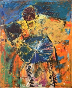 Peinture à l'huile hexagonale de 24" x 20" pouces par Ashraf Zamzami