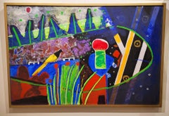 "Orbit I" Abstract Oil Painting 32" x 47" inch by Ashraf Zamzami