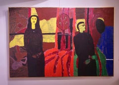 "Partnership" Abstract Oil Painting 54" x 81" inch by Ashraf Zamzami