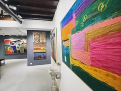 "Reverie I" Pittura ad olio astratta 38" x 60" pollici di Ashraf Zamzami