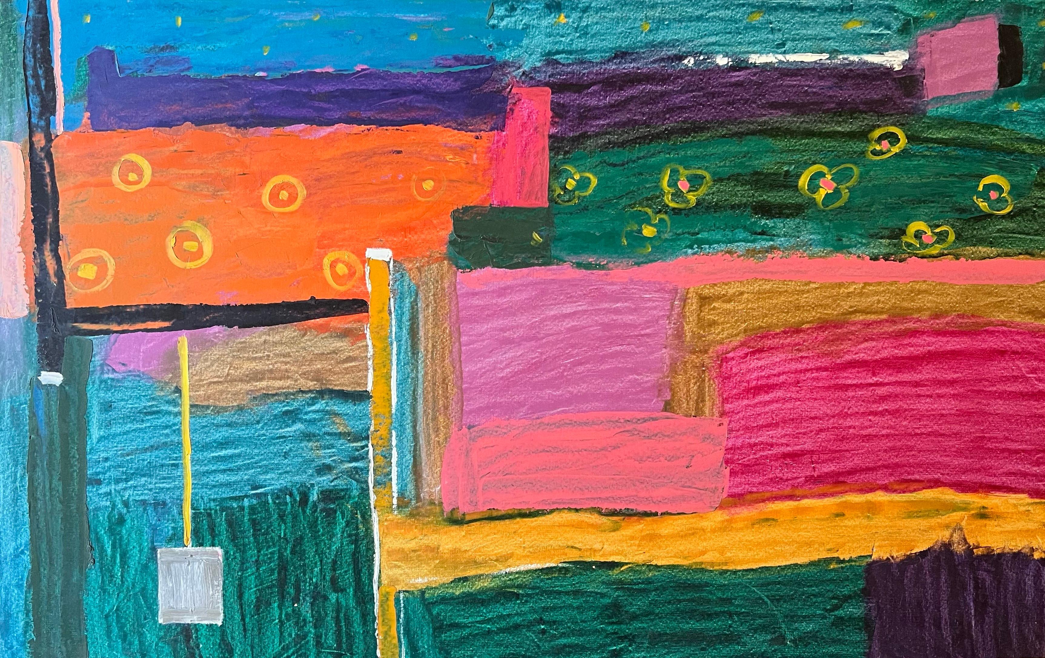 "Reverie I" Pittura ad olio astratta 38" x 60" pollici di Ashraf Zamzami