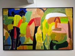 "Séparation" Peinture à l'huile figurative 47" x 79" inch by Ashraf Zamzami