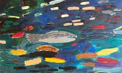 "Shoal" Abstract Oil Painting 45" x 74" inch by Ashraf Zamzami