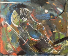 "Violín" Pintura al óleo abstracta 20" x 24" pulgadas por Ashraf Zamzami