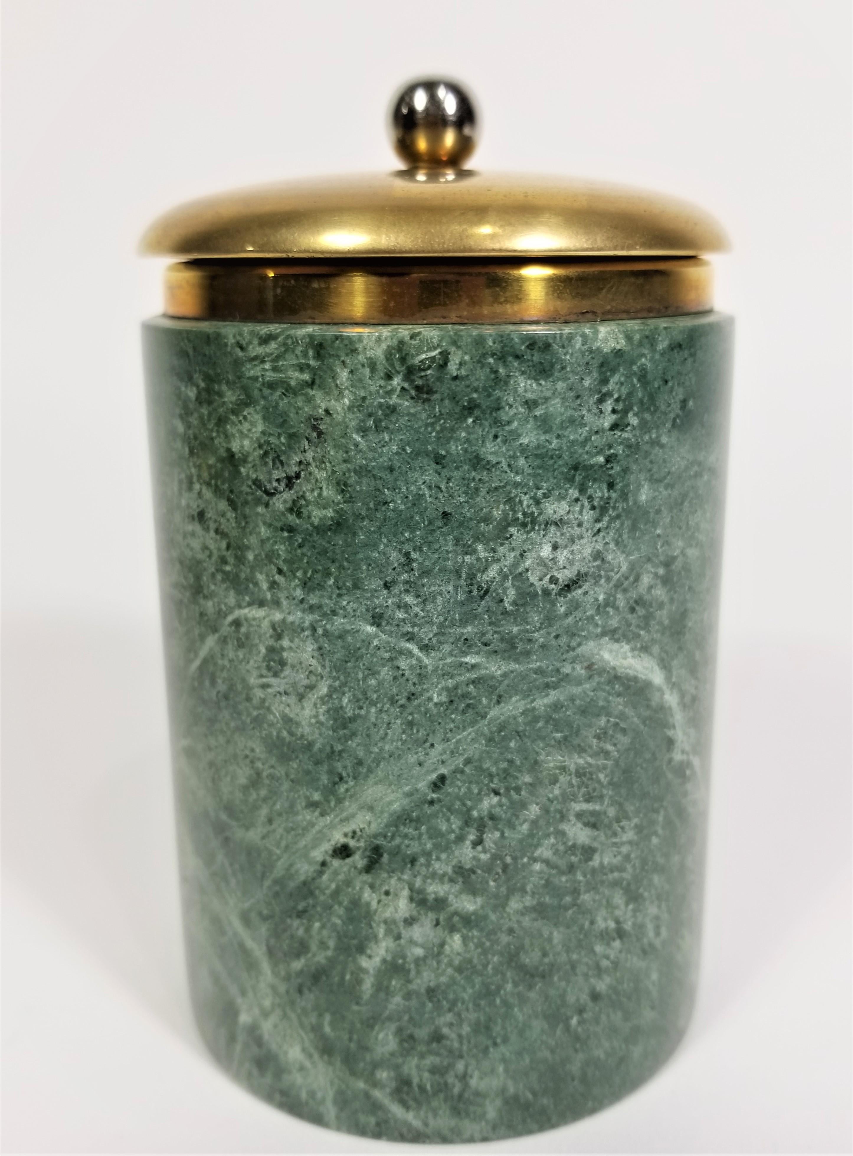 Ashtray and Holder Green Marble and Brass Smoking Set  For Sale 6