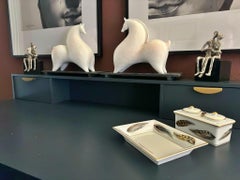 Ashtray and Inkwell Set "Vista Alegre" Series "Feathers"
