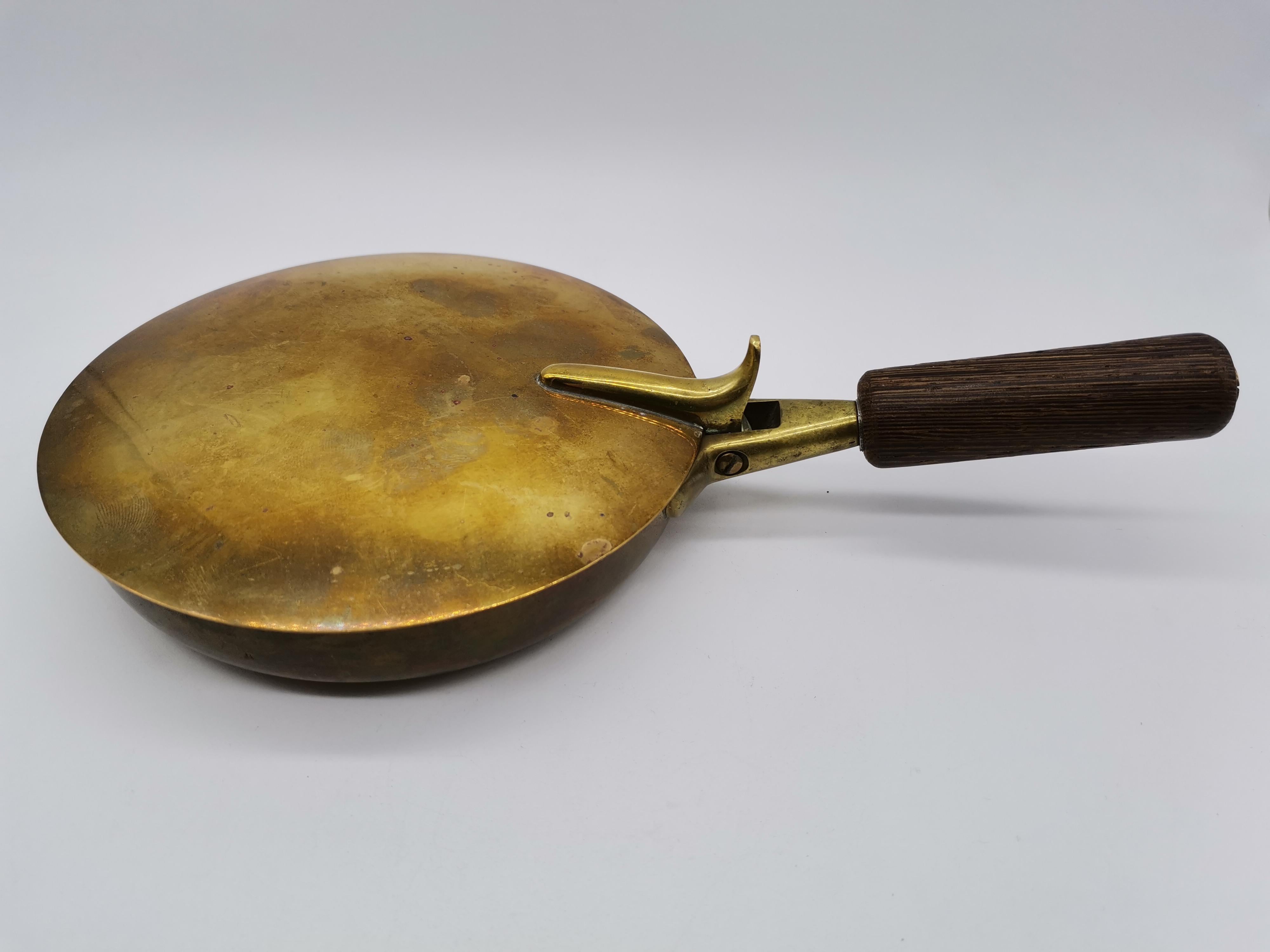 Metalwork Ashtray, Brass and Wood, Carl Auböck Vienna, Austria For Sale