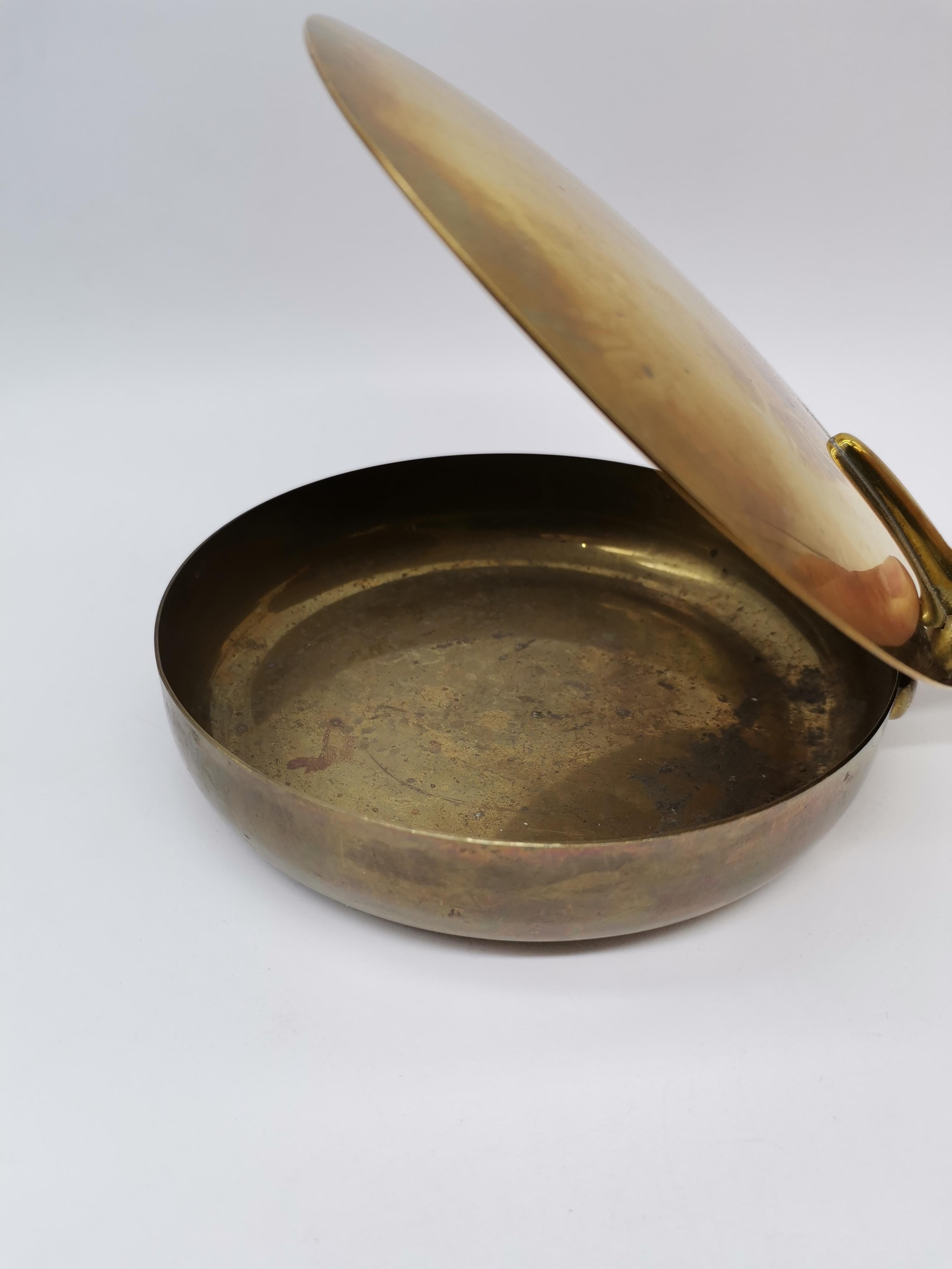 Mid-20th Century Ashtray, Brass and Wood, Carl Auböck Vienna, Austria For Sale