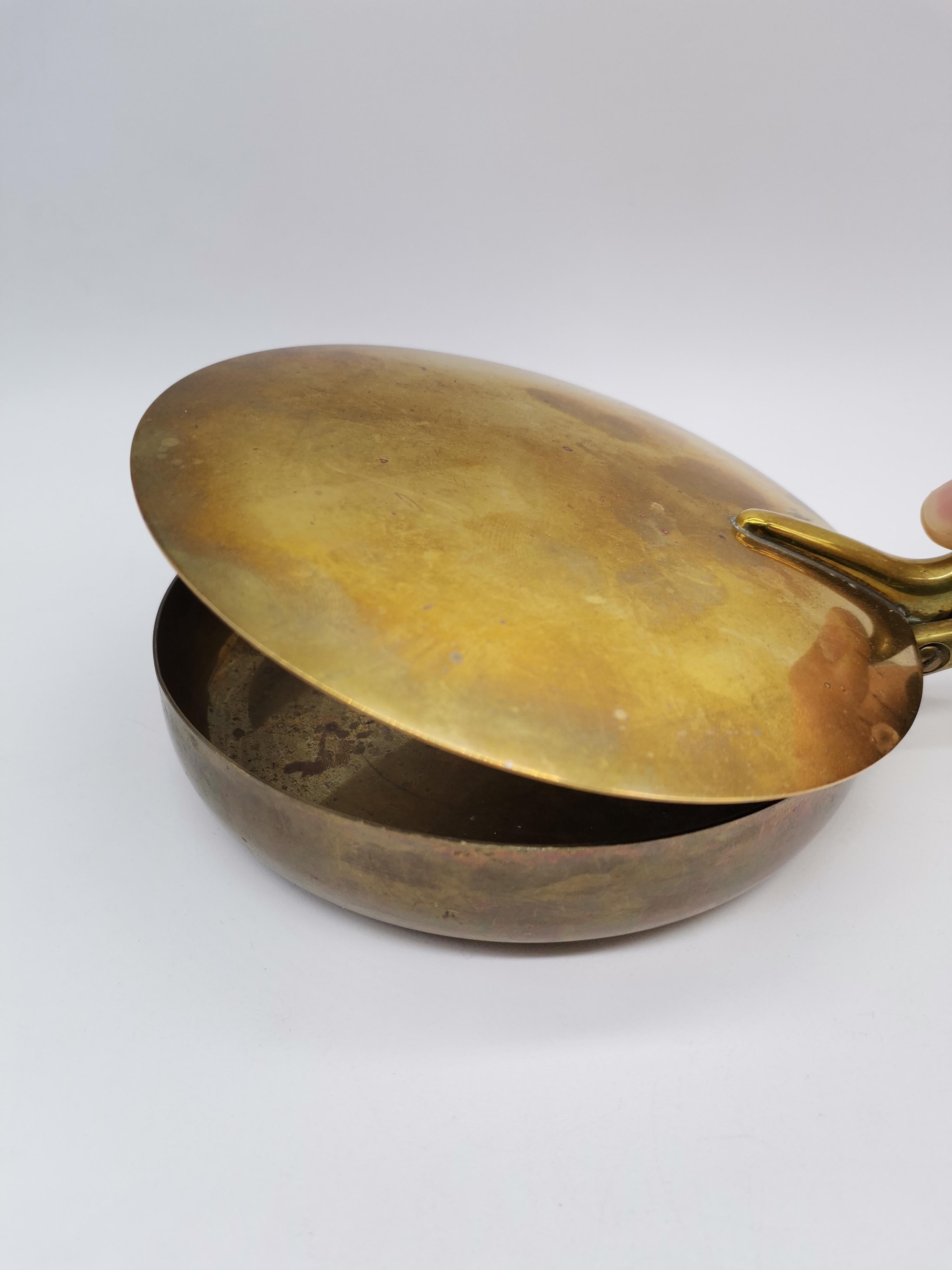 Ashtray, Brass and Wood, Carl Auböck Vienna, Austria For Sale 1