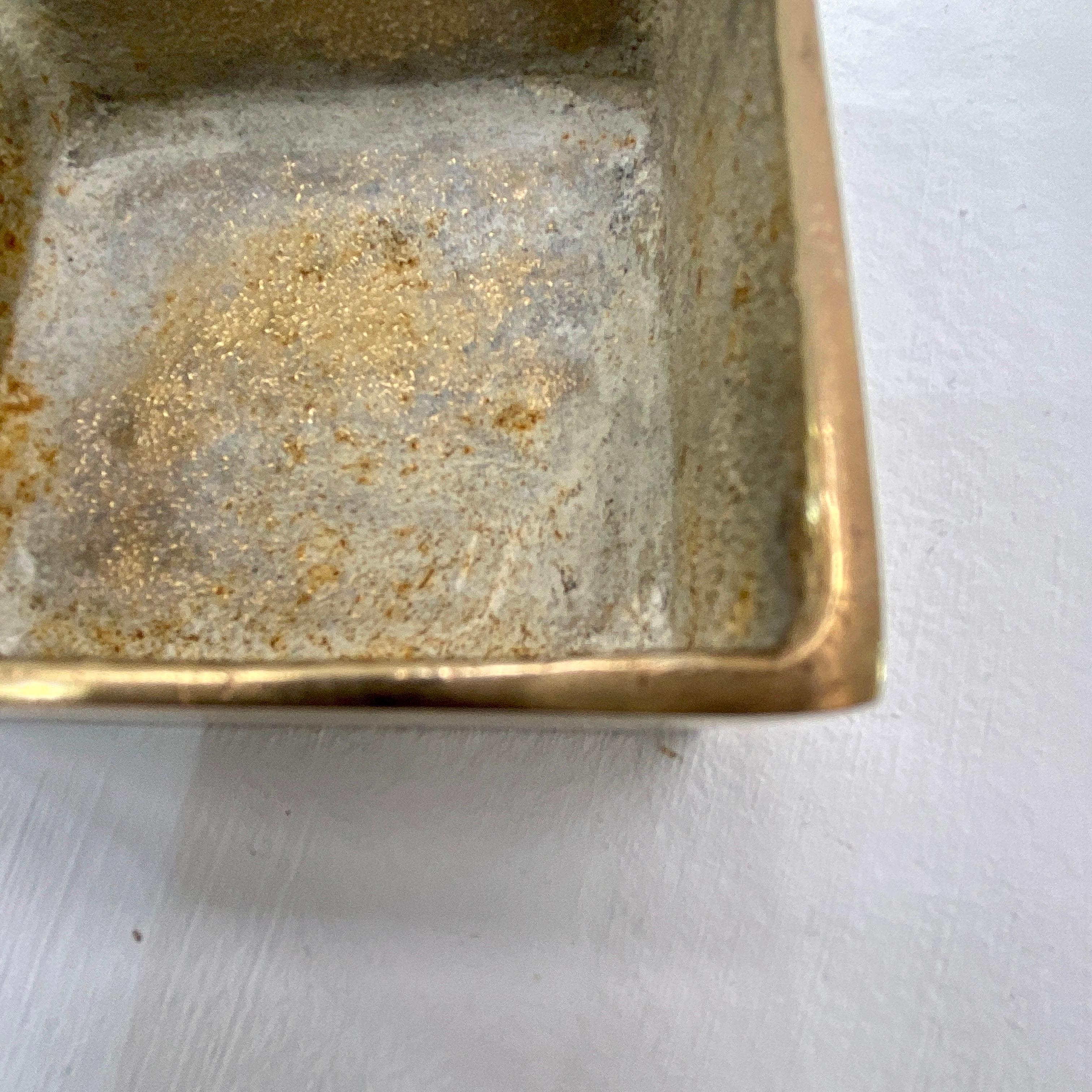 Ashtray by Beck and Yung, in Solid Brass, Sweden, 1970, with Graphic Patterns 1