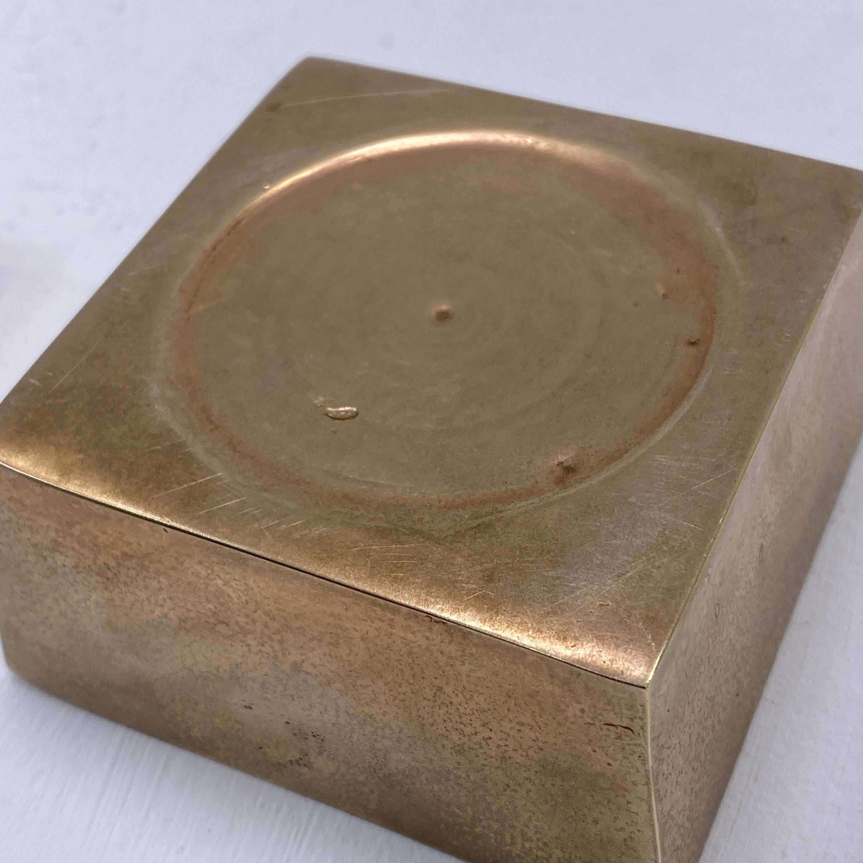 Ashtray by Beck and Yung, in Solid Brass, Sweden, 1970, with Graphic Patterns 2