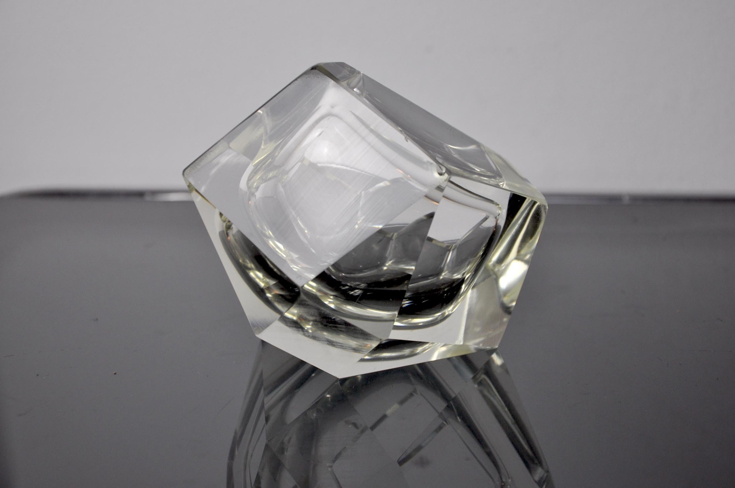 Ashtray by Flavio Poli for Seguso, Sommerso Glass, Murano, Italy, 1960 In Good Condition For Sale In BARCELONA, ES