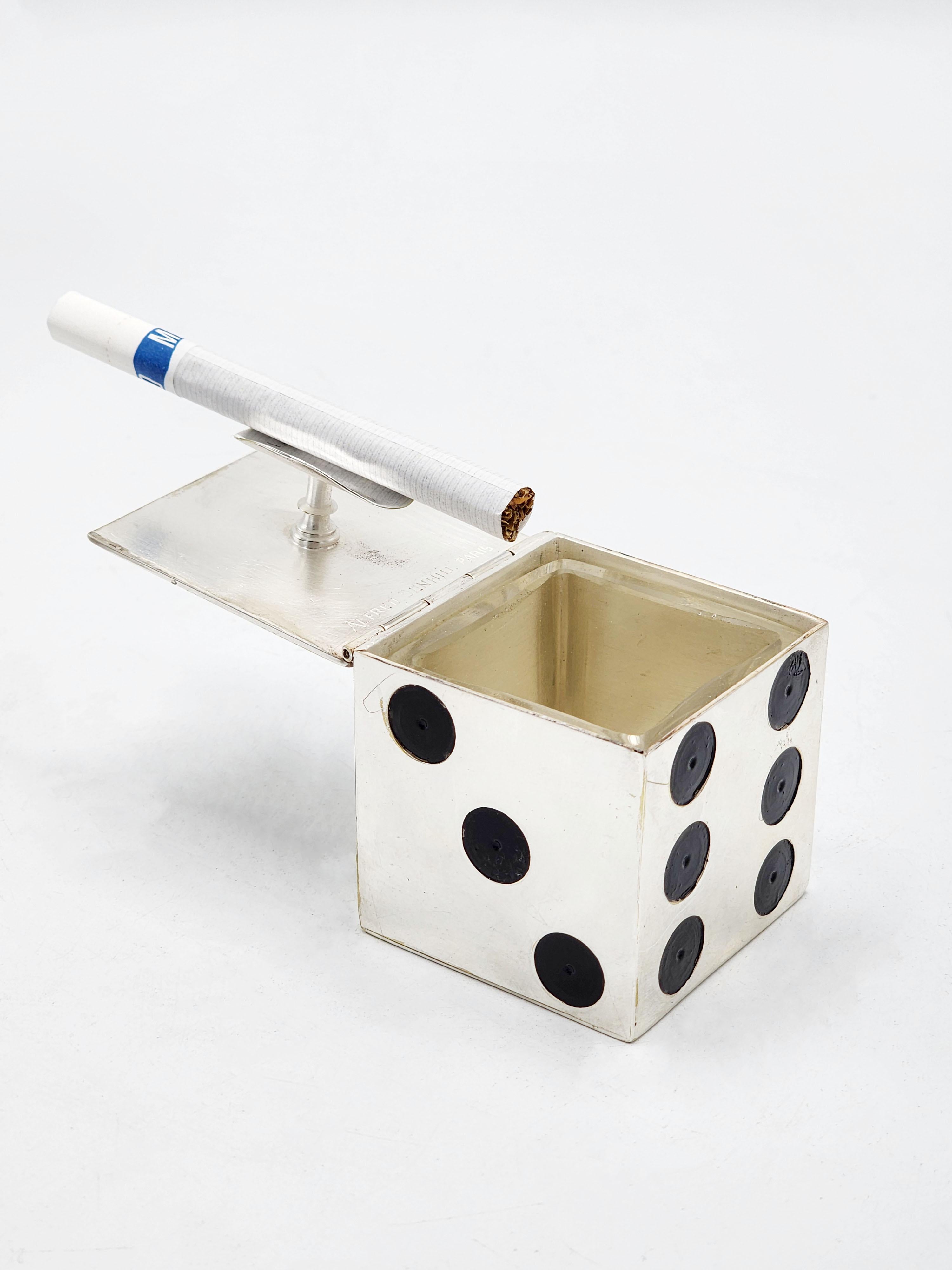 Aschenbecher und Zigarettenhalter-Schnalle von Legros Marius für Dunhill Paris 1930er Jahre (Versilbert) im Angebot