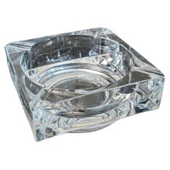 Ashtray Crystal Sevres Transparent Mid-Century Modern France Design 1970s