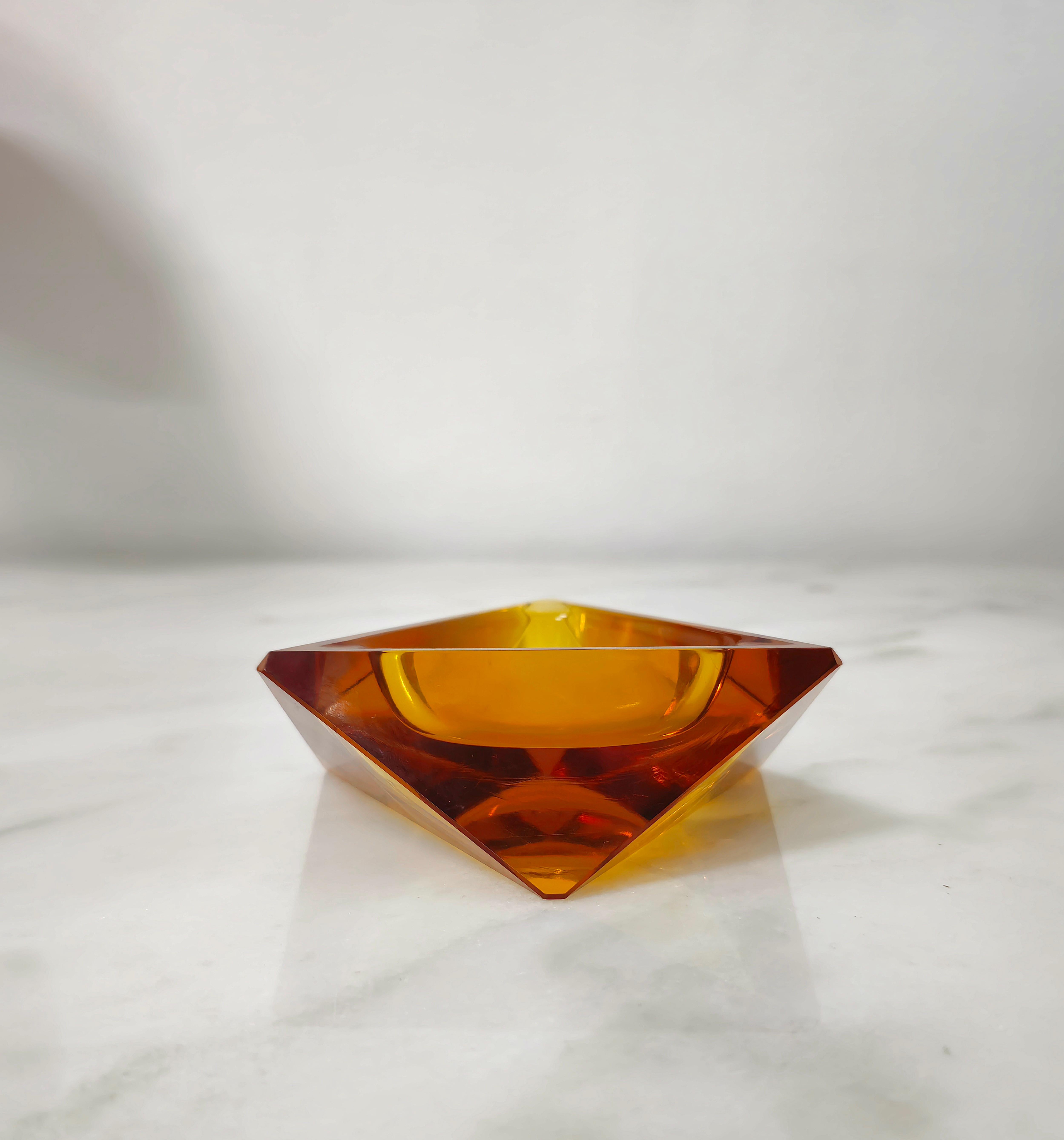 Aschenbecher Dekoratives Objekt Flavio Poli Murano Glas Midcentury Italian Design 70s (Muranoglas)