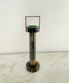 Cendrier sur pied en laiton et verre de Murano dans le style de Fontana Arte, milieu des années 1960