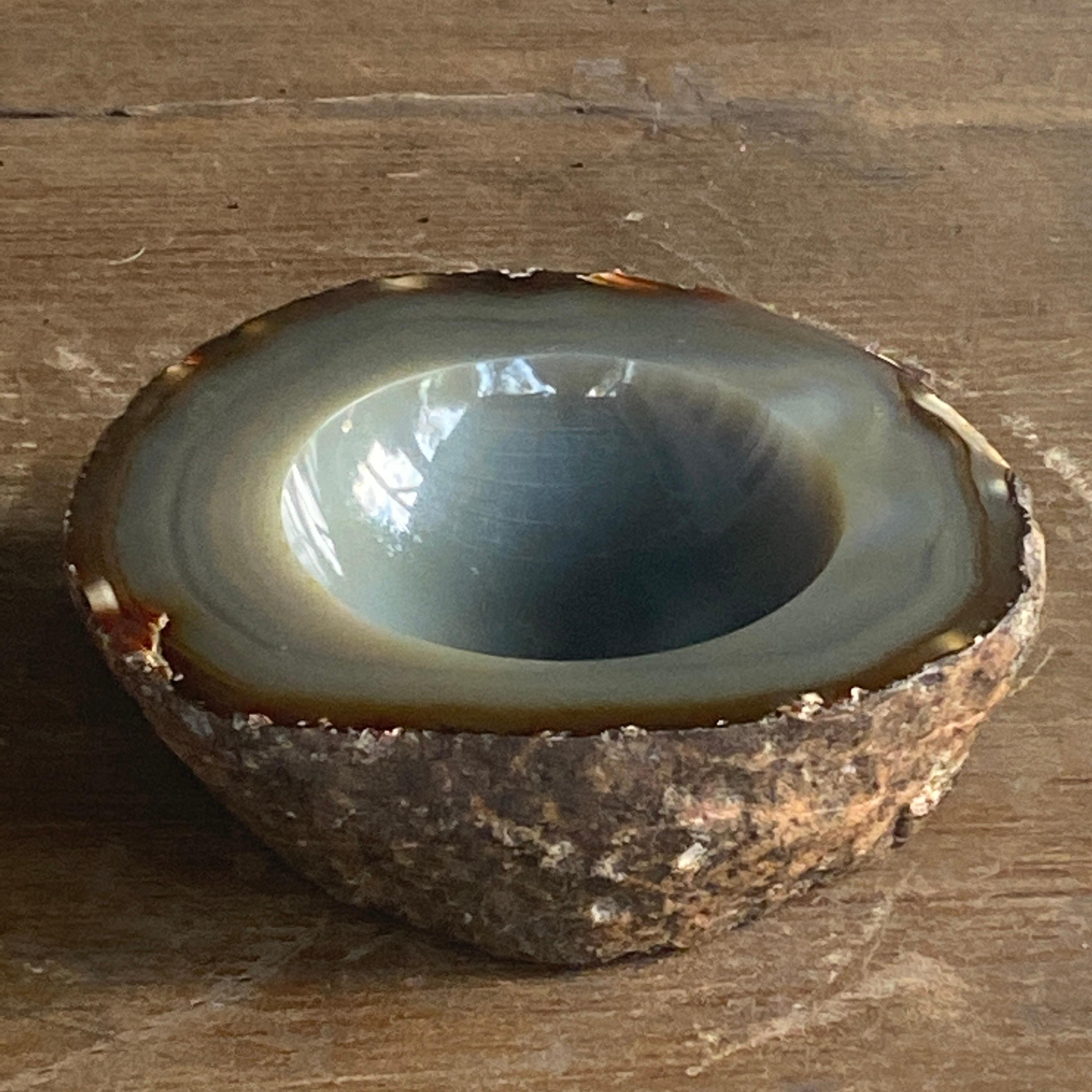 Ashtray in Agate, Made in Italy, Mid Century, Grey and Brown Color, 20 Century For Sale 2