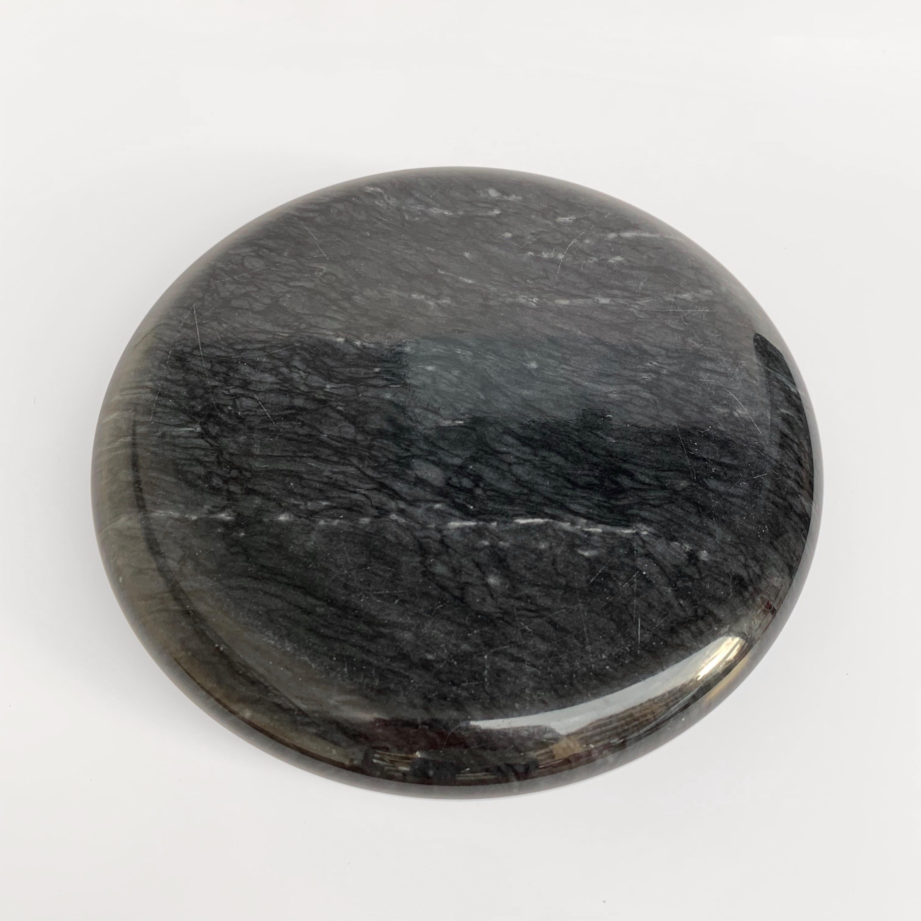 20th Century Ashtray in Black Marble Attributed to Mangiarotti, Italy, 1970s