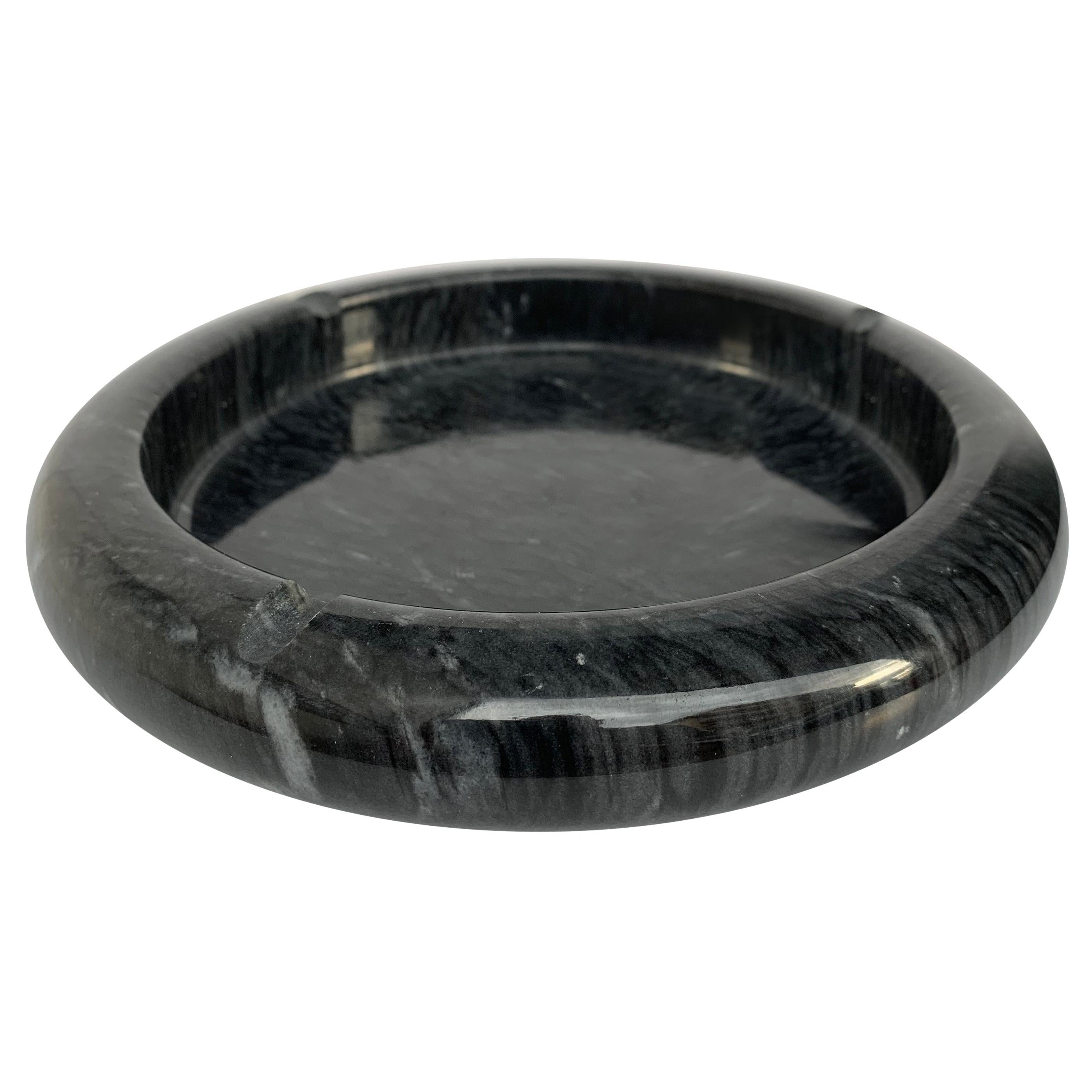 Ashtray in Black Marble Attributed to Mangiarotti, Italy, 1970s