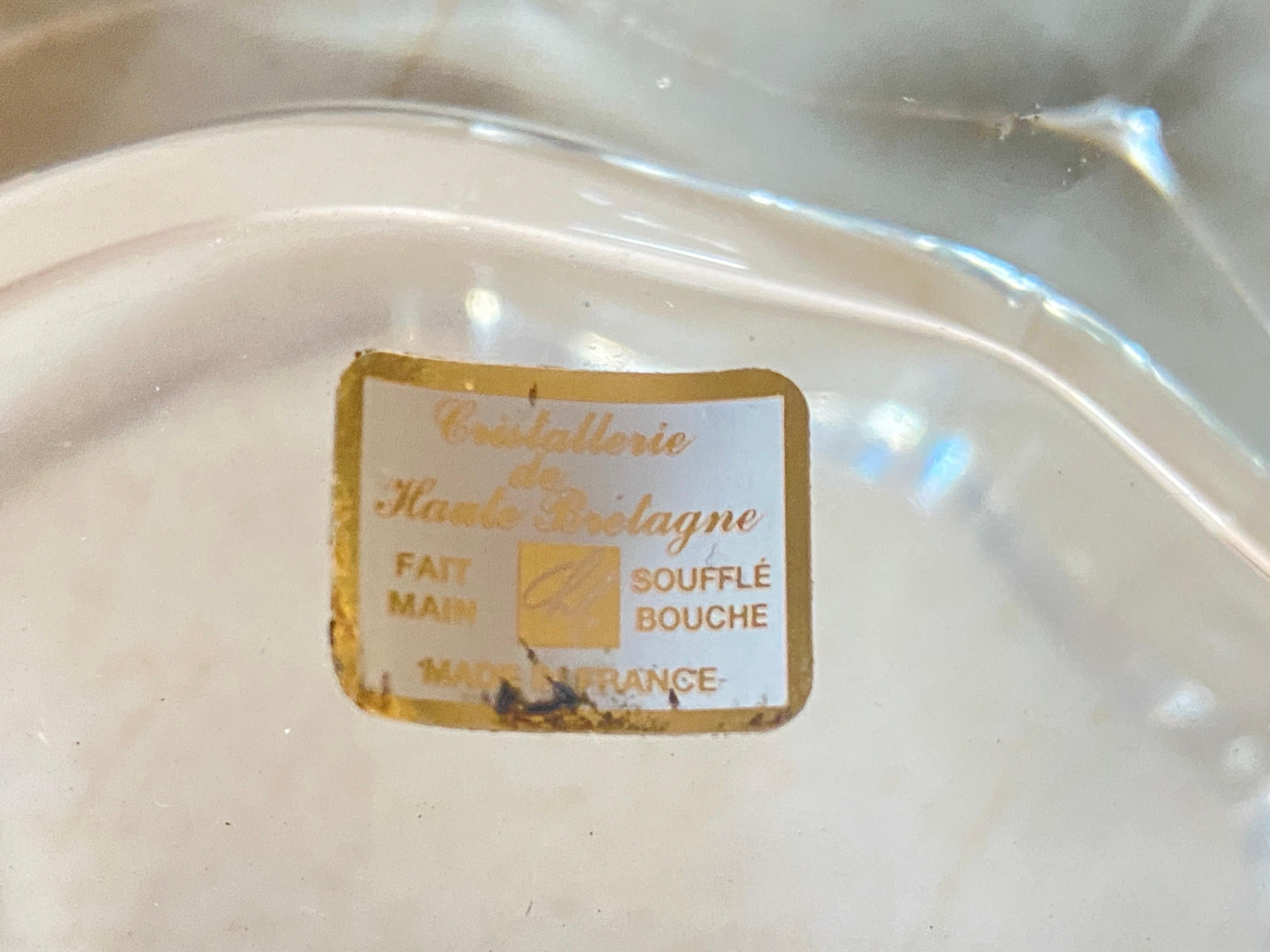 Aschenbecher aus Kristall aus der „Cristallerie de Haute Bretagne“ Transparente Farbe im Zustand „Hervorragend“ im Angebot in Auribeau sur Siagne, FR