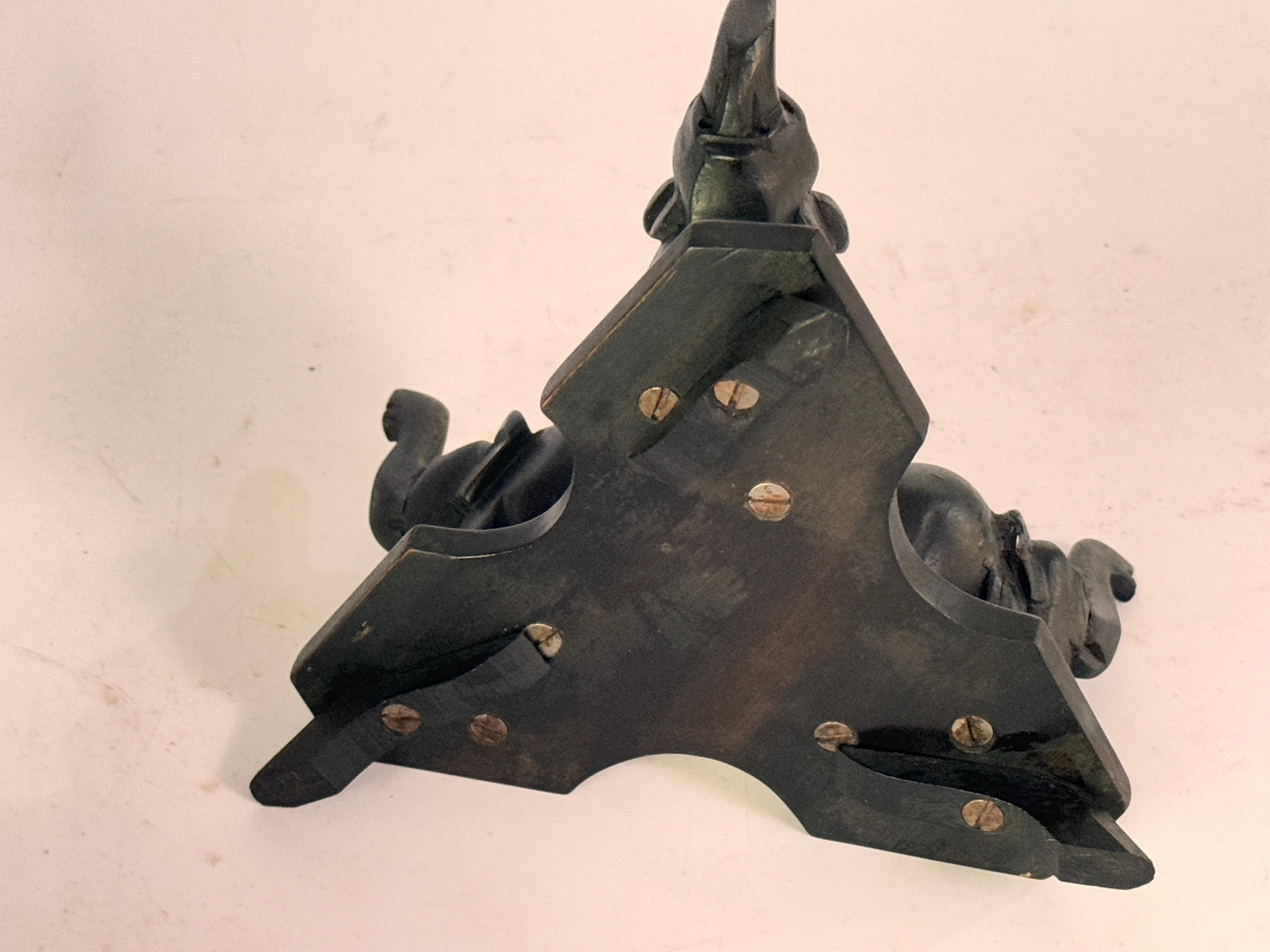 French Ashtray in Wood with a Elephant Carved Based, France, 1950s For Sale