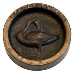Vintage Ashtray / Jewelry Bowl "Fredriksværk" Bronze Denmark, 1950s