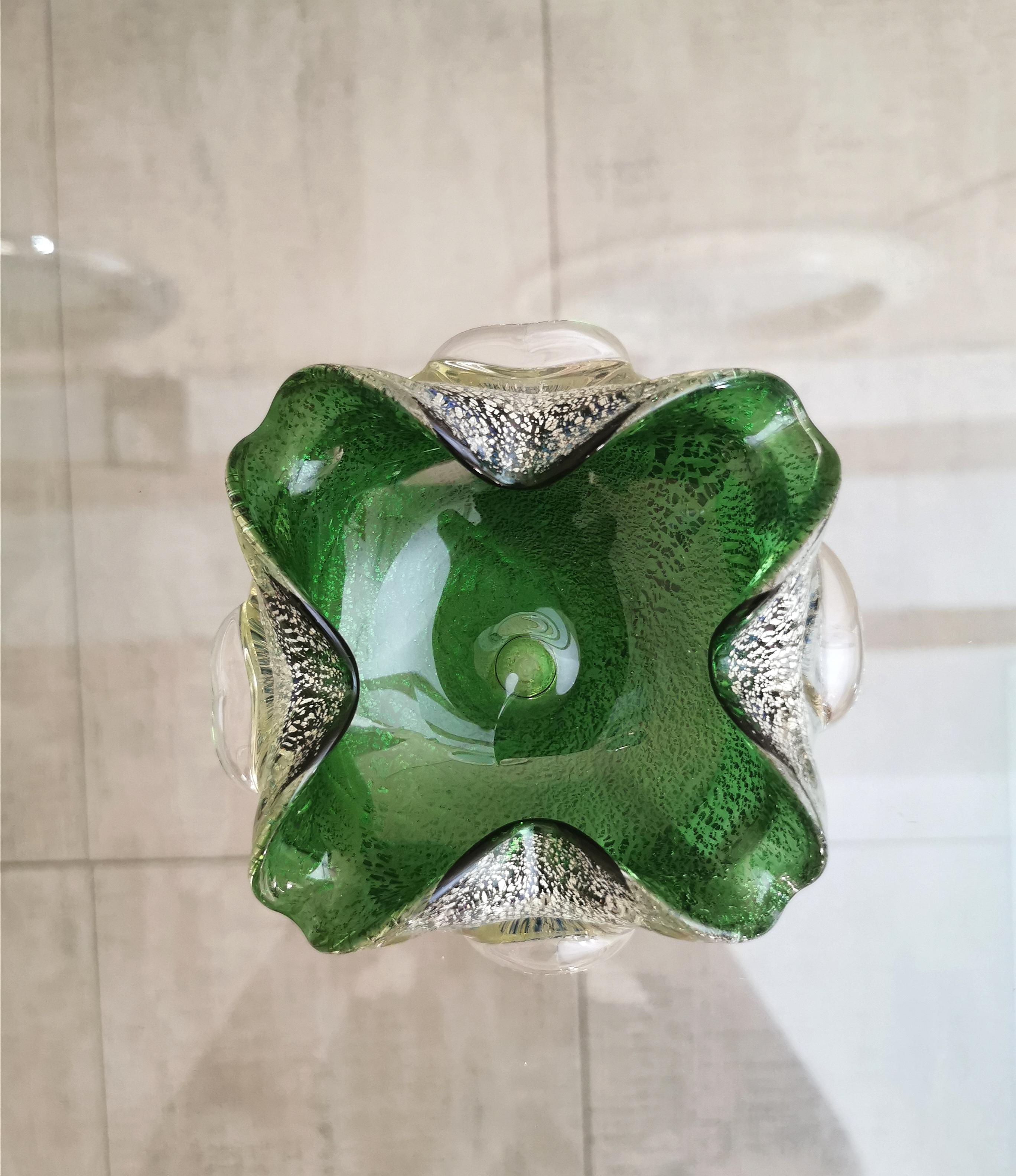 Ashtray Barovier & Toso Murano Glass Bowl Sommerso Green Italian Design 1970s In Good Condition For Sale In Palermo, IT