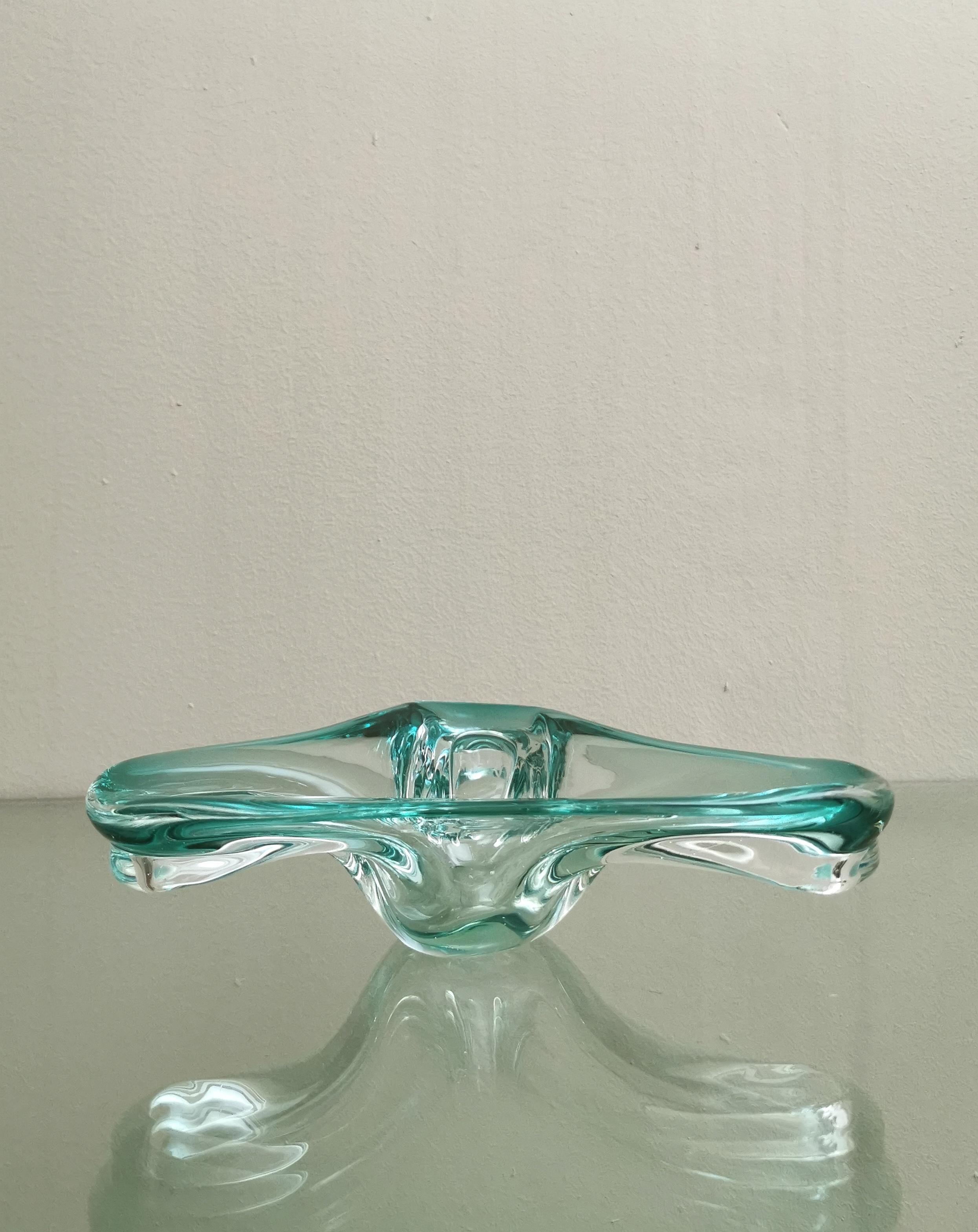 Ashtray Murano Glass Metal Brass Albano Poli Midcentury Italian Design 1970s 1