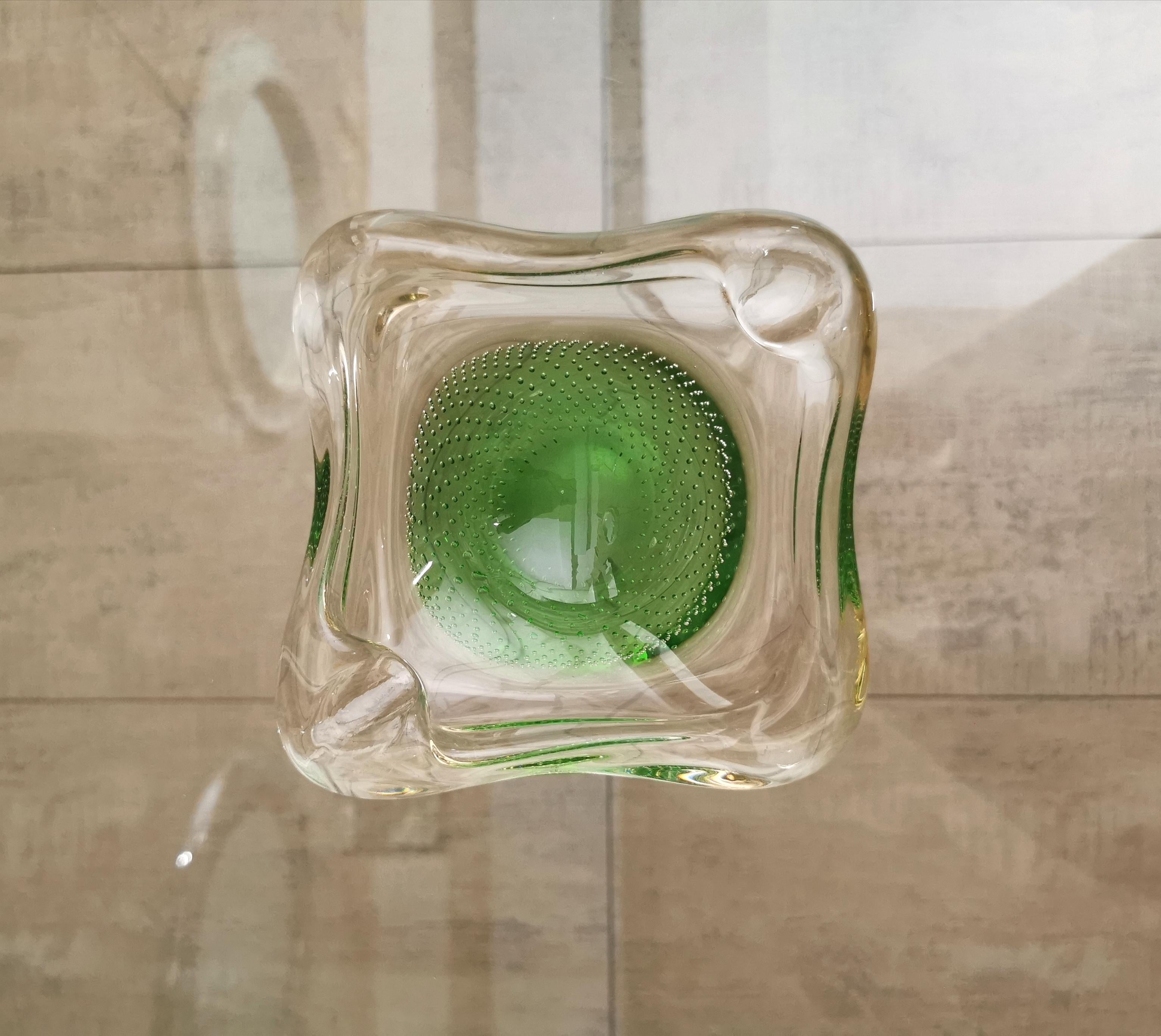 Ashtray Murano Glass Sommerso Attributed to Seguso Midcentury Modern Italy 1950s In Good Condition For Sale In Palermo, IT