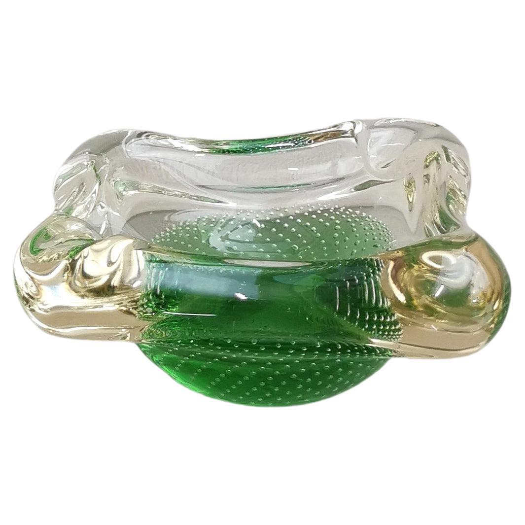 Ashtray Murano Glass Sommerso Attributed to Seguso Midcentury Modern Italy 1950s For Sale