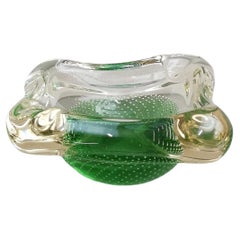 Ashtray Murano Glass Sommerso Green Attributed to Seguso Italian Design, 1950s