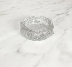 Ashtray Murano Glass Transparent Round Midcentury Italian Design 1970s