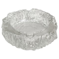 Ashtray Murano Glass Transparent Round Midcentury Italian Design 1970s