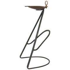 Ashtray of Jacques Adnet in Steel Girded of Ciur and Brass