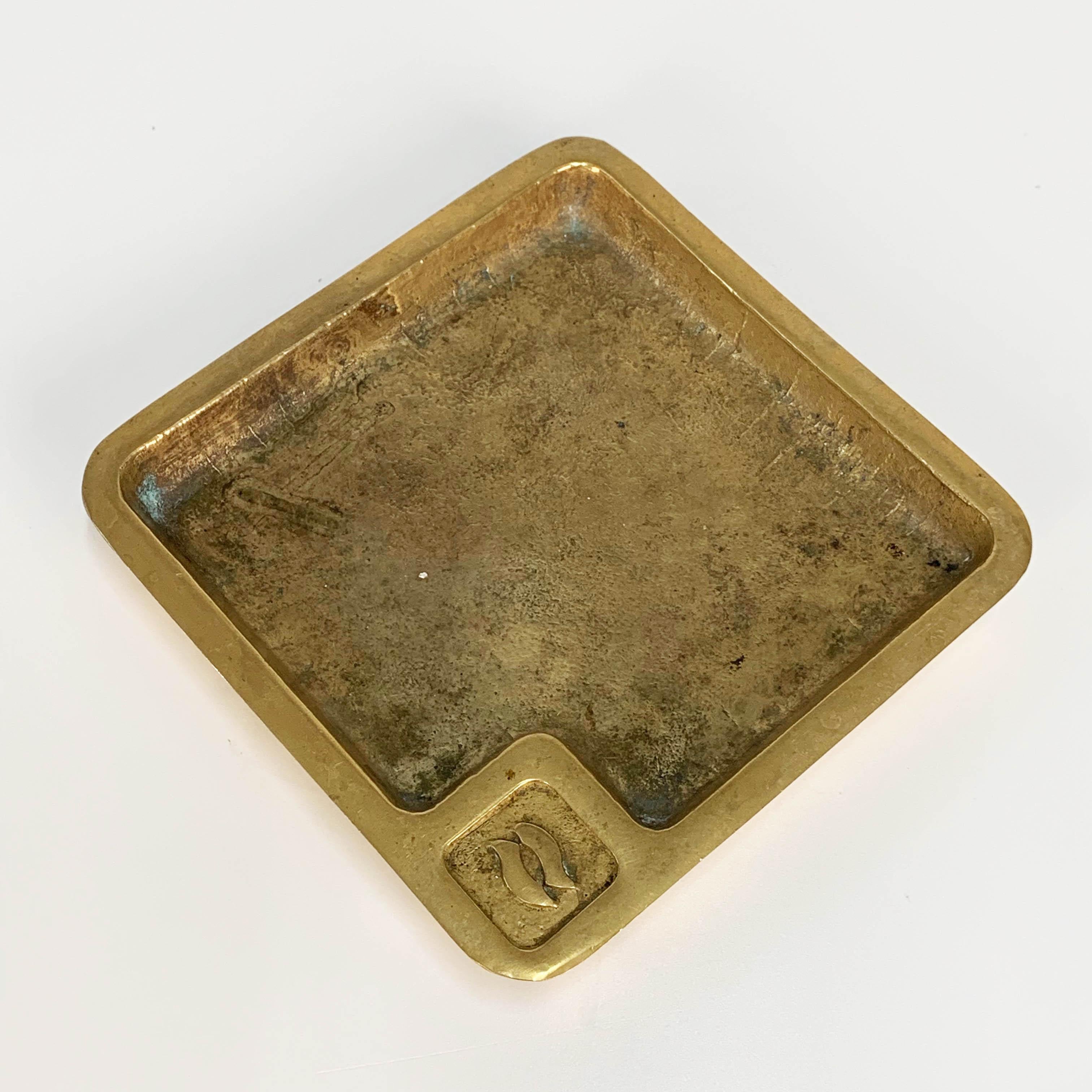 Mid-Century Modern Ashtray or Bowl, Solid Brass for Desk or Table, 1960s, Italy For Sale