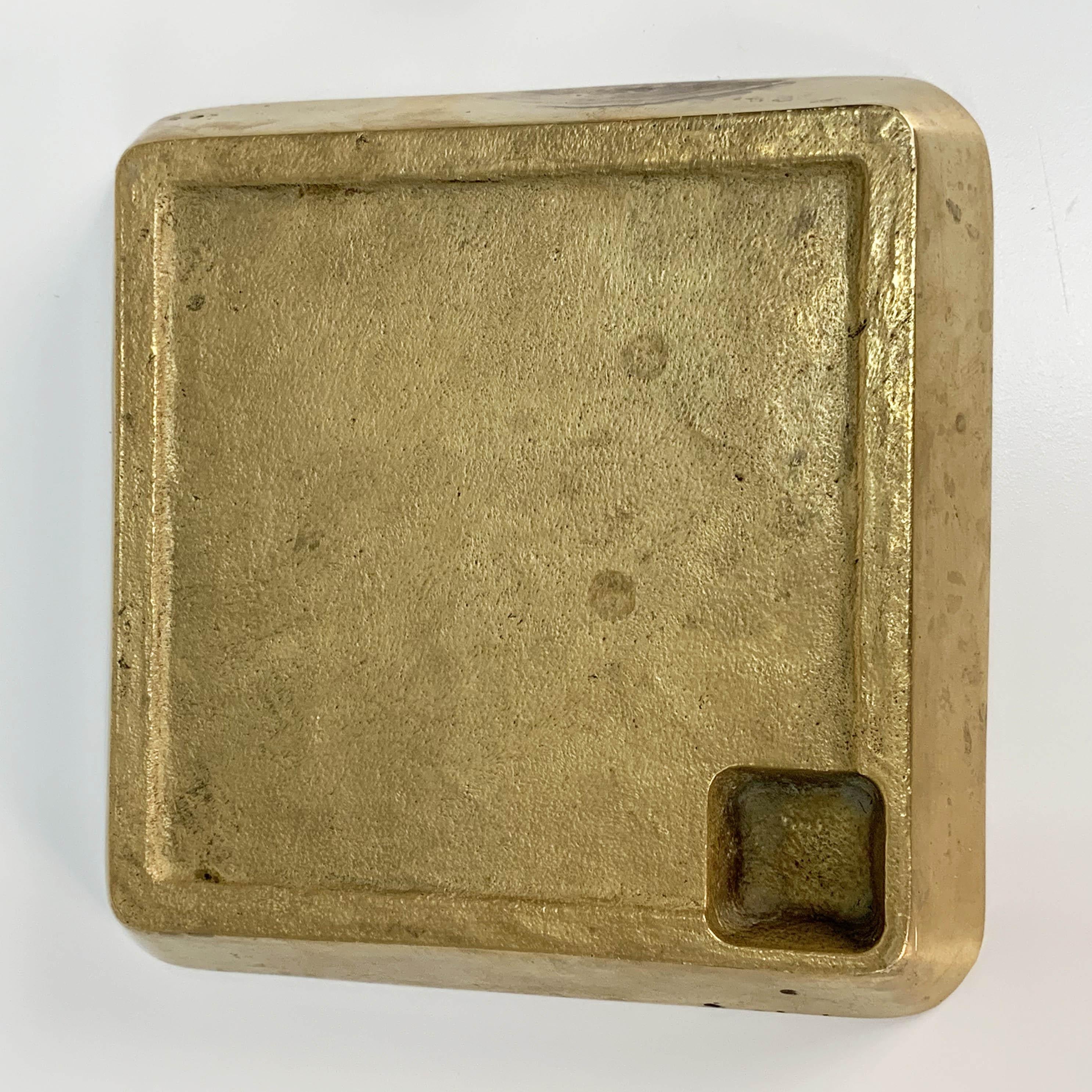 Ashtray or Bowl, Solid Brass for Desk or Table, 1960s, Italy In Good Condition For Sale In Roma, IT